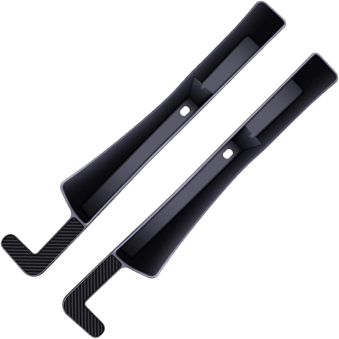 2PCS Car Seat Gap Filler, Automotive Seat Organizer Fill The Gap Between Seat and Console, Universal Car Storage Box Inserts Fill The Gap Between Seat &Console for Coins Wallets Keys (Black)