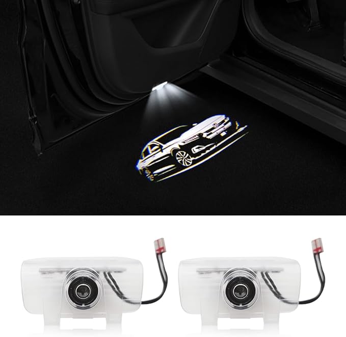 2 Pcs Accord Car LED Projector Door Shadow Light Welcome Light Laser Emblem Logo Lamps Kit Puddle Lights LED Courtesy Step Lights Ground Lamp HD Kit Replacement for Accord 9 2014-2021