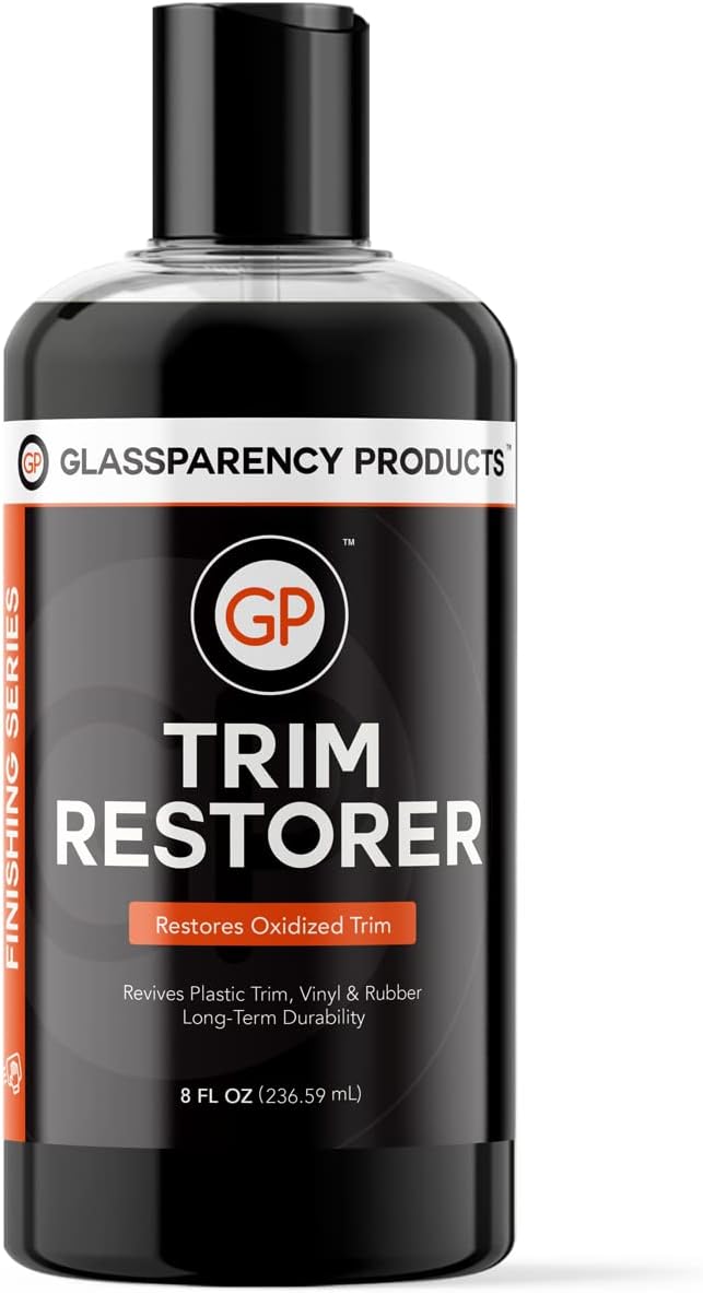 GlassParency Trim Restorer (8 oz.) Restore & Protect Dull and Faded Exterior Plastic, Rubber, and Vinyl Trim Back to Black