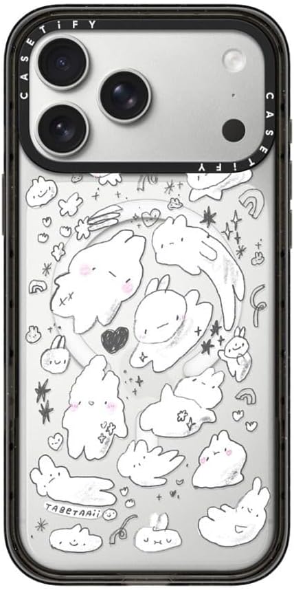 CASETiFY Impact iPhone 17 Pro Max Case [Slim/Compatible with Magsafe / 8.2 ft. 4X Military Grade Drop Protection] - Just Some Buns - Clear Black