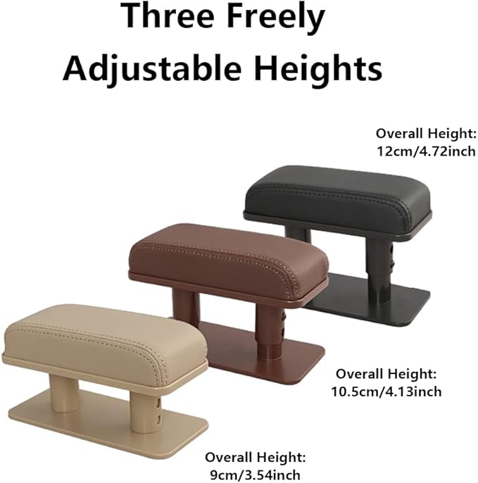 Car Driver Arm Pad Cushion Car Center Console Elbow Cushion Pad Car Door Armrest Rest Pad Adjustable Height Comfort Universal Fit for Most Car, Beige