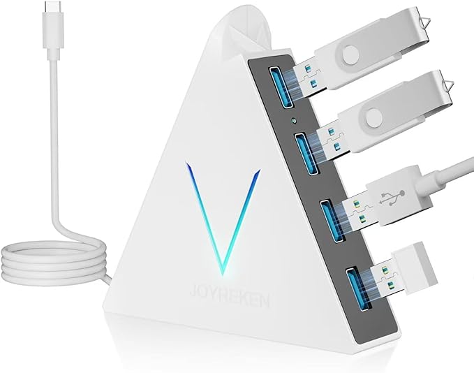 USB C Hub JoyReken,USB C to USB Hub with 4 USB 3.0 Ports,Type C Splitter for MacBook Pro/Air,iMac,Mac mini,Laptop,Surface Pro,XPS,Mouse,Keyboard,Flash Drive,Mobile HDD(2ft,White)