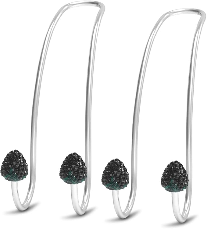 2024 Upgraded Car Headrest Decorations, 2 Pcs Bling Strawberry Shape Purse Hooks, Auto Hangers and Durable Backseat Holder, Storage Universal for SUV Truck Vehicle (Black)