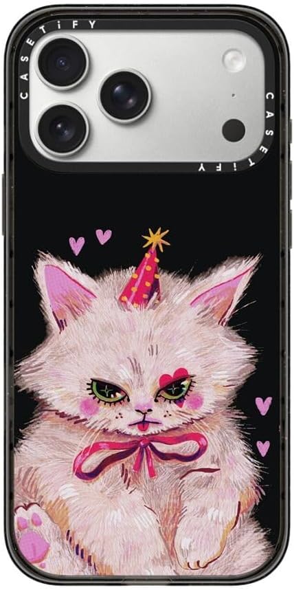 CASETiFY Impact iPhone 17 Pro Max Case [Slim/Compatible with Magsafe / 8.2 ft. 4X Military Grade Drop Protection] - Clown Kitty - Clear Black