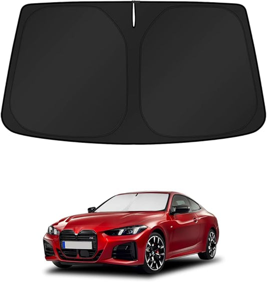 KUST Windshield Sun Shade for 2021 2022 2023 2024 2025 2026 BMW 4 Series 430i 440i i4 m4 330i Window Accessories Shade Sun Visor Cover Foldable Block UV Rays