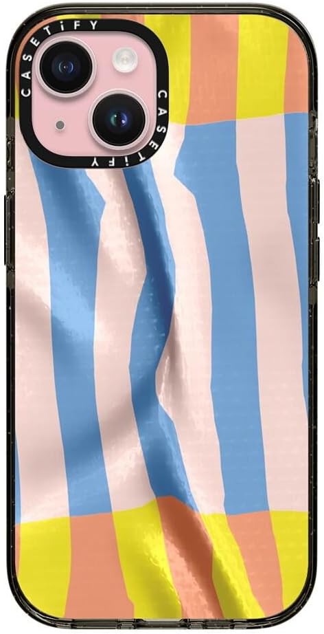 CASETiFY Impact iPhone 15 Case [Slim/Compatible with Magsafe / 8.2 ft. 4X Military Grade Drop Protection] - Afternoon at Bondi - Clear Black