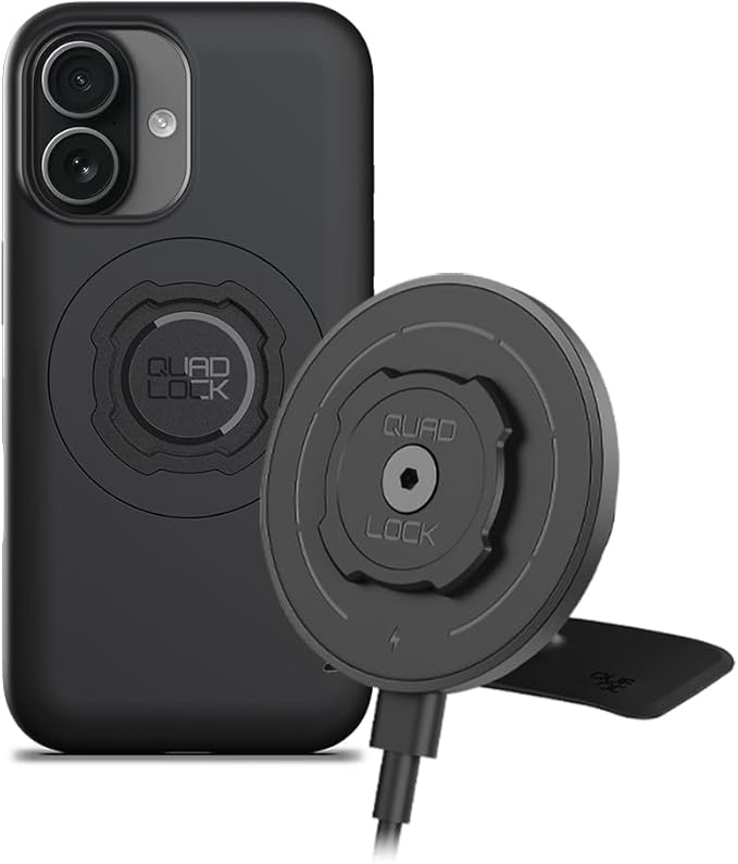 Quad Lock Adhesive Dashboard/Console Car Phone Holder Kit with MAG Wireless Charging Head V2 and MAG Phone Case for iPhone 17