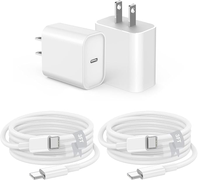 2Pack USB C Fast Charger for iPad Pro 13/12.9/11 in 2025-2018,iPad 11th,iPad Air 4th/5th 10.9",iPad mini 7th Generation,iPad Charger Fast Charging Wall Charger Block with 3FT USB C to C Cable