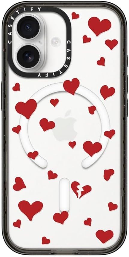 CASETiFY Impact iPhone 17 Case [Slim/Compatible with Magsafe / 8.2 ft. 4X Military Grade Drop Protection] - Lost in Love - Clear Black