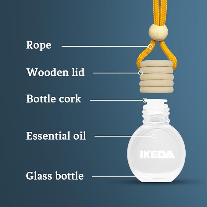 Ikeda Car Air Freshener: Hanging Car Smell Air Freshener | 10ml Hanging Car Perfume | Long Lasting Fragrance | Strong Scents Diffuser for Auto Home (Coconut)