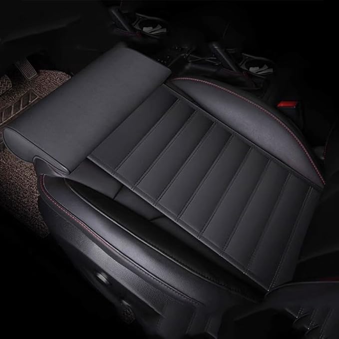 Leather Car Seat Extender Cushion,Car Leg Extender Leg Support Pillow Universal Car Seat Leg Pad,Comfortable Leg Rest Extended Cushion Mat for Car Bus Train Home Office (Black)