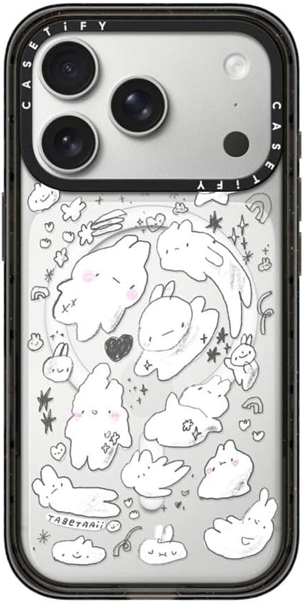 CASETiFY Impact iPhone 17 Pro Case [Slim/Compatible with Magsafe / 8.2 ft. 4X Military Grade Drop Protection] - Just Some Buns - Clear Black
