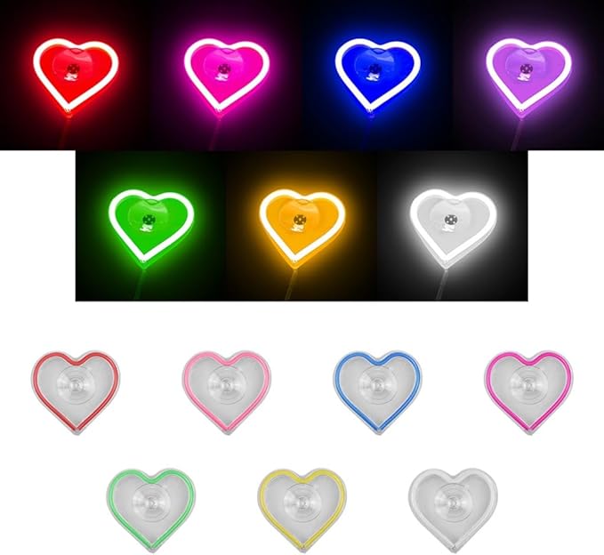Car LED Ambient Light, Love Heart USB Vehicle Neon Lighting with Remote Control for Triangle or Back Window, Car Interior Accessories for Car, Bedroom, Party (Red)