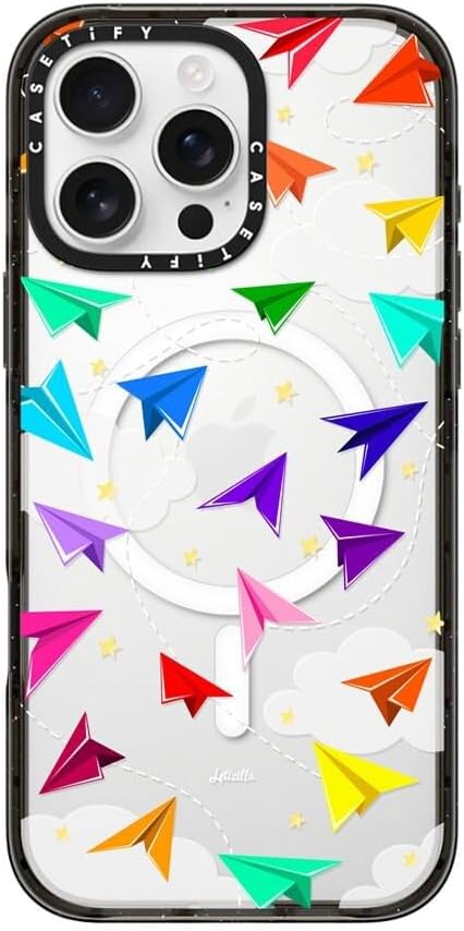 CASETiFY Impact iPhone 16 Pro Max Case [Slim/Compatible with Magsafe / 8.2 ft. 4X Military Grade Drop Protection] - Here and Everywhere - Clear Black