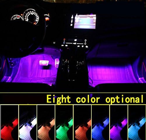 Car LED Strip Light,Uniwit 4 Pieces DC 12V 72 LED Multicolor Car Interior Music Light LED Underdash Lighting Kit with Sound Active Function and Wireless Remote Control Including Car Charger