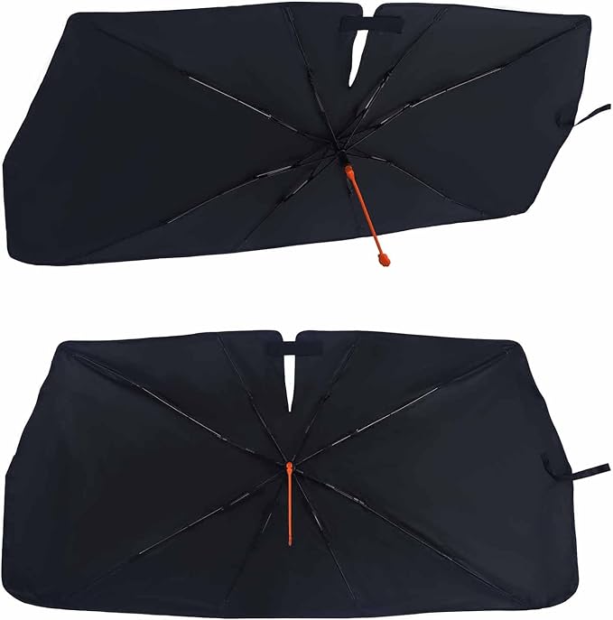Socira Beach Sun Shade Car Windshield Umbrella Beach Sunshade for Window Shades Windshield Sun Shade Umbrella Beach Car Accessories Fits Most Trucks & SUVs 57'' x 30''