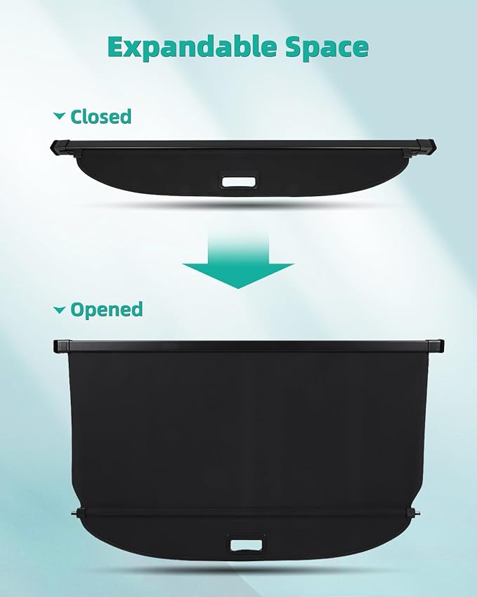 SCITOO Cargo Cover for 2018-2024 Fit for Subaru Crosstrek 2.0L 2021-2024 Fit for Subaru Crosstrek 2.5L Retractable Rear Trunk Cargo Shade Luggage Security Cover Shielding Waterproof