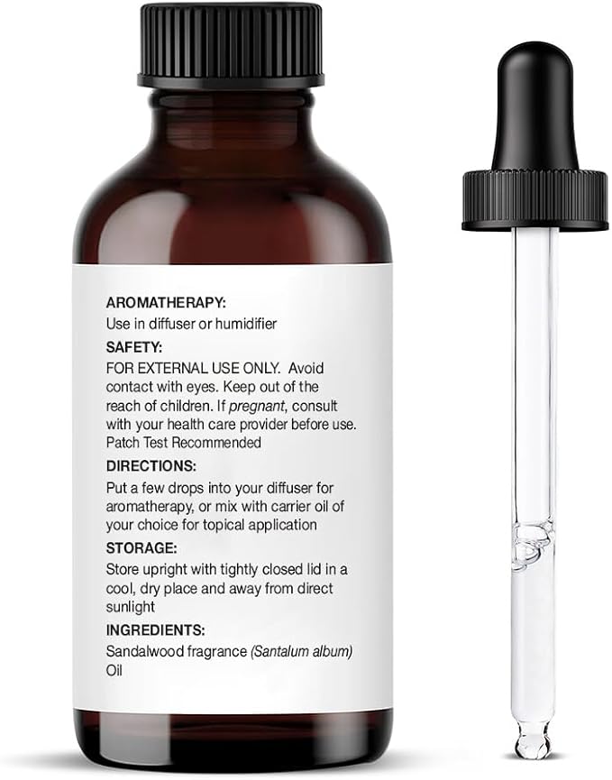 Majestic Pure Essential Oil with Glass Dropper - 100% Pure and Natural - Essential Oils for Diffuser, Aromatherapy, Soap and Candle Making, Sandalwood Essential Oil, Sandalwood Oil, 1 Fl Oz