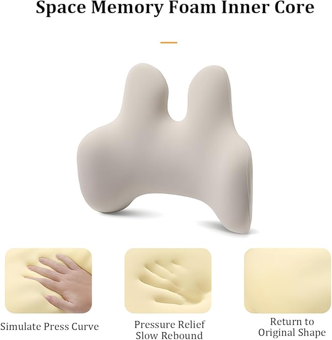 Lumbar Support Pillow for Car, Memory Foam Ergonomic Vehicle Seat Back Support Pillow for Driving, Automotive Interior Pain Relief Back Pillow, Universal for SUV RV Lorry