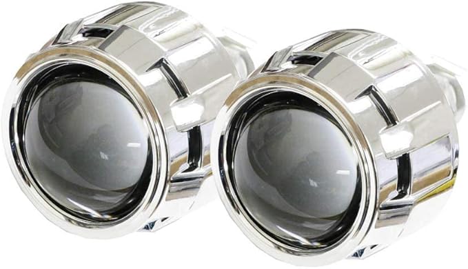 iJDMTOY Mini 2.5-Inch H1 Bi-Xenon Front Lighting Projector Lens with Shroud Compatible with Car Light Retrofit, Customer DIY Job For Off-Road Use Or Show Purpose