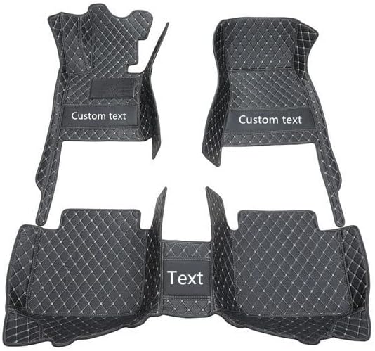 Custom Floor Mats for Cars fit 95% Sedan SUV Sports Car Full Coverage All Weather Men Women Pads Protection Non-Slip Leather Floor Liners (Black and Yellow Stitching)