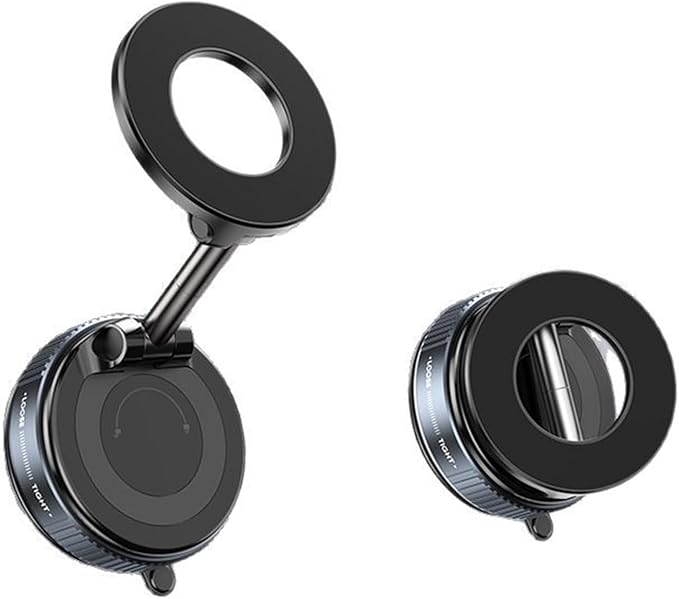 Jikasho Vacuum Magnetic Car Phone Holder for Magsafe, Hands-Free 360° Adjustable Suction Cup Phone Mount for Car/Gym/Mirror/Smooth Surface, Compatible with iPhone & Android (Space Grey)
