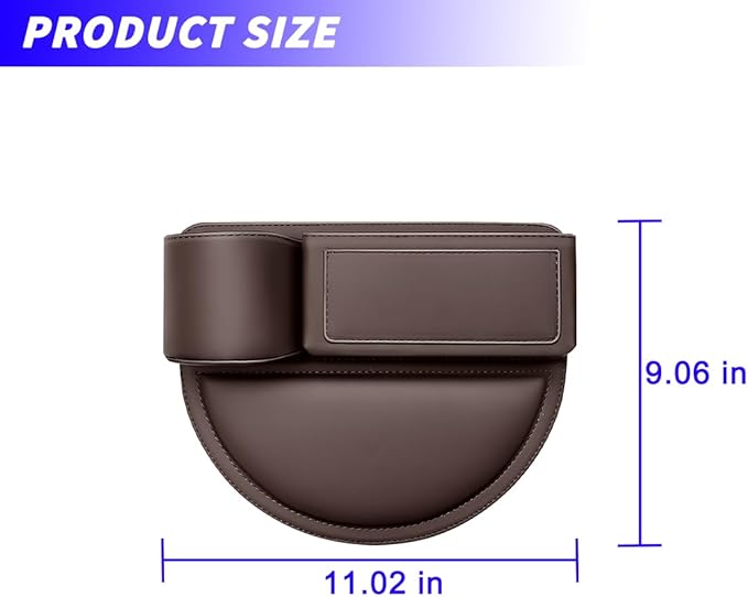 Leather Car Seat Gap Filler Organizer, Adjustable Vehicle Side Gap Storage Box, Auto Front Seat Crevice Catcher for Phones, Glasses, Keys, Universal for SUV, Sedan, Truck (Brown)