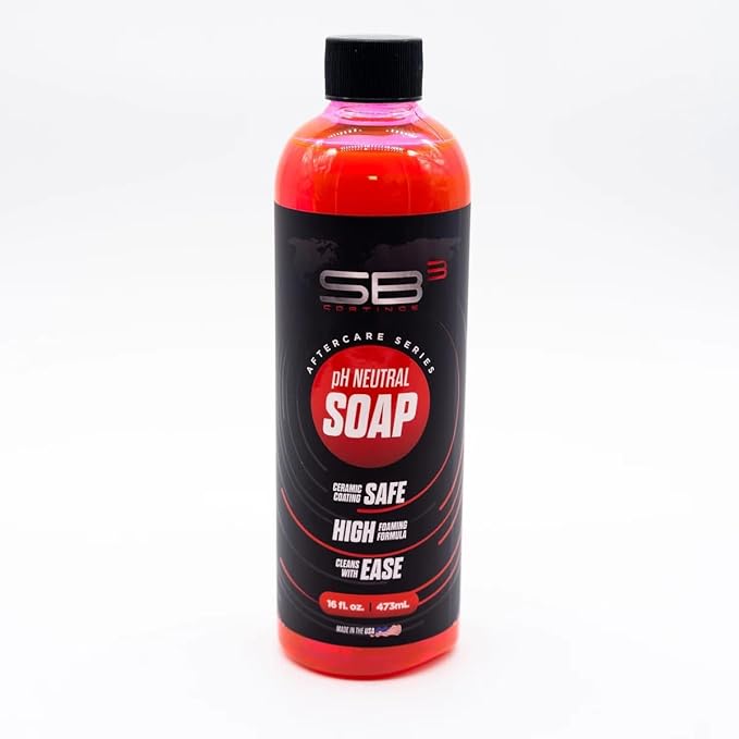SB3 Soap Advanced Car Shampoo - pH Balanced, Surface Safe Car Wash Concentrate Soap with Particle Technology for Ceramic Coatings, (16oz)