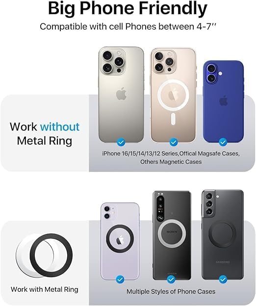 andobil for MagSafe Car Mount, Mangnetic Phone Holder for Car Vent, 360° Adjustable Car Phone Holder Mount Fit for iPhone 16/15/14/13/12 Pro Max