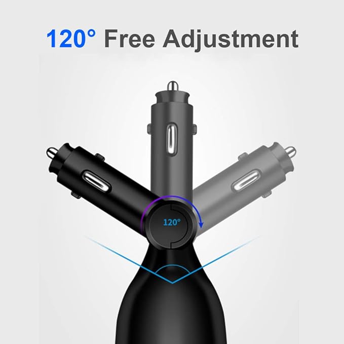 Car Charger Cigarette Lighter Splitter Adapter,120W QC3.0 Dual USB Car Charger with LED Voltmeter 12/24V Sockets Splitter Cigarette Lighter USB Chargers Fast Charging for Phone Tablets GPS Dash Cam
