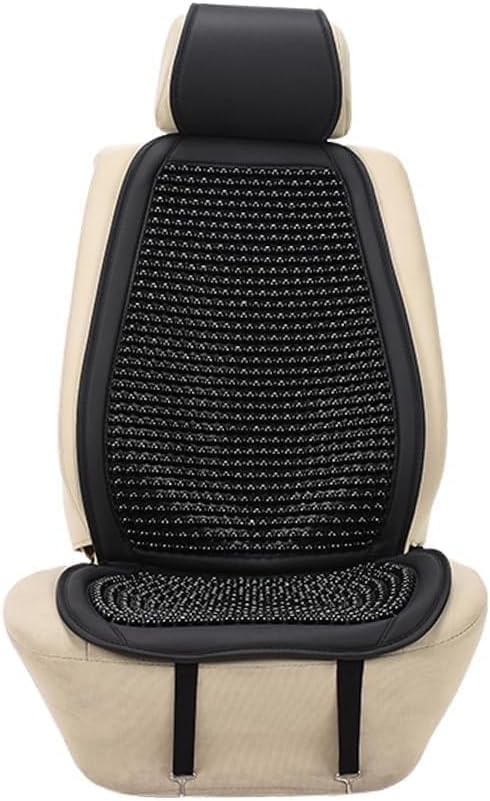 Blueshyhall Cooling Wooden Beaded Car Seat Cover Comfortable Massage Support Cushion for SUV Auto Office Home Seat Chair Black, 1 Pcs