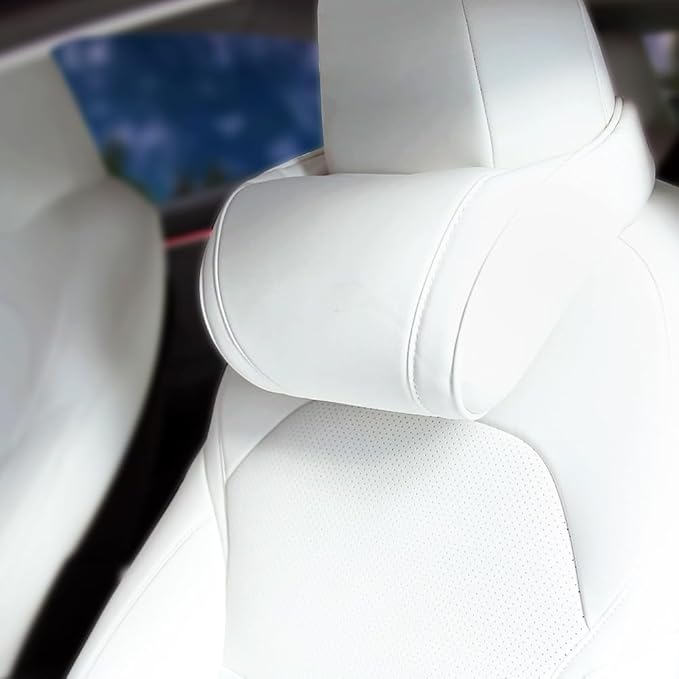 Car Headrest Neck Pillow Support Memory Foam Ergonomic Design Accessory for Driving Seat Fatigue Relief Compatible with Model S X 3 Y & Cybertruck - 1 Piece