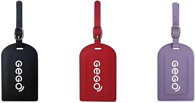 GEGO Premium Travel Kit, Sleep Mask 3D Contoured Eye with Soft Memory Foam, Luggage Tag Waterproof Resistant and Strap with Lock for Luggage TSA Approved (Sleep Mask Black/Luggage Tag Purple)