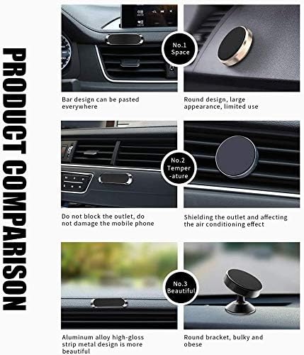 SALEX Flat Magnetic Phone Mounts 2 Pack. Black Cell Phone Holder for Car Dashboard, Wall, Truck. Universal Stick on iPad Wall Magnet Mount Kit for Tablets, Smartphones. Magnetic Phone Mount for iPhone