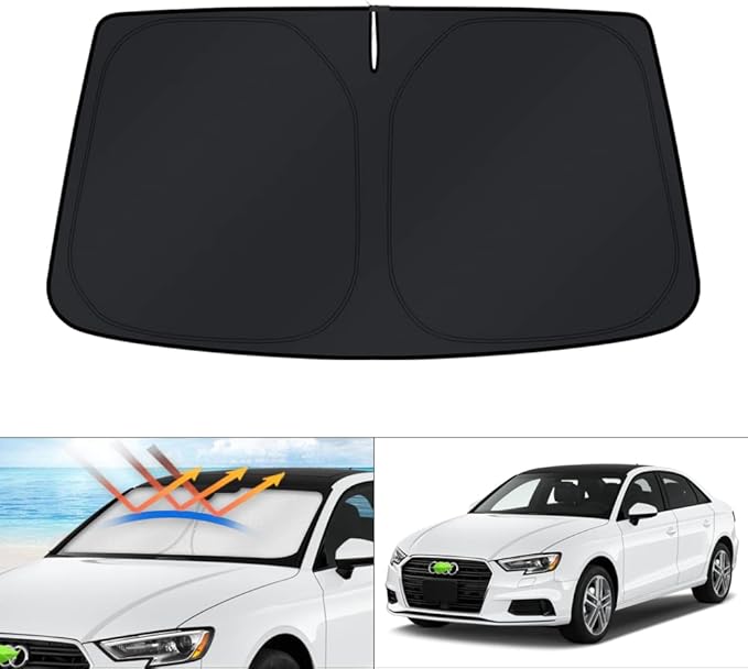 KUST Windshield Sun Shade for 2014-2018 2019 2020 Audi A3 Accessories Window Sunshade Sun Visor Protector Foldable Block UV Rays