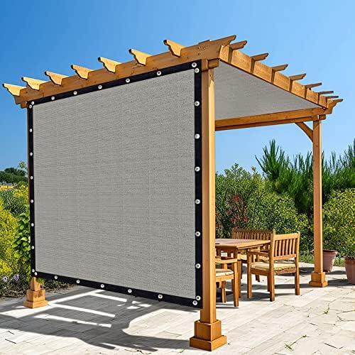 Amagenix 90% Shade Fabric 12'X 13' Gray Sun Shade Cloth with Grommets for Pergola Replacement Shade Cover Canopy, Heavy Duty, Cable Zip Ties Included (We Customized)
