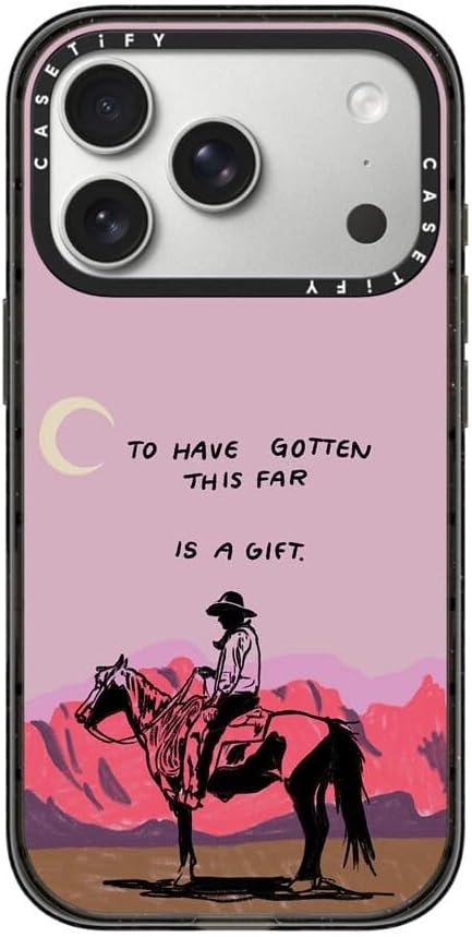 CASETiFY Impact iPhone 17 Pro Case [Slim/Compatible with Magsafe / 8.2 ft. 4X Military Grade Drop Protection] - Cowboy Quest - Clear Black