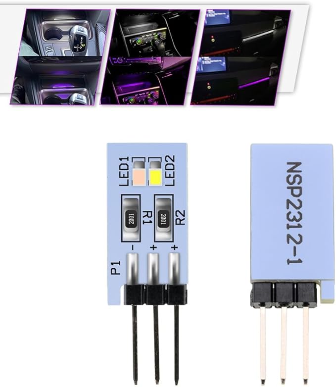 NJSBYL LED Purple-White Ambient Lighting Circuit Board for B-MW 2 3 4 Series X1 X2 I3 M2 M3 M4 Pre-LCI Courtesy Dashboard Instrument Panel Storage Tray Atmosphere Lamp Light Replacement Board