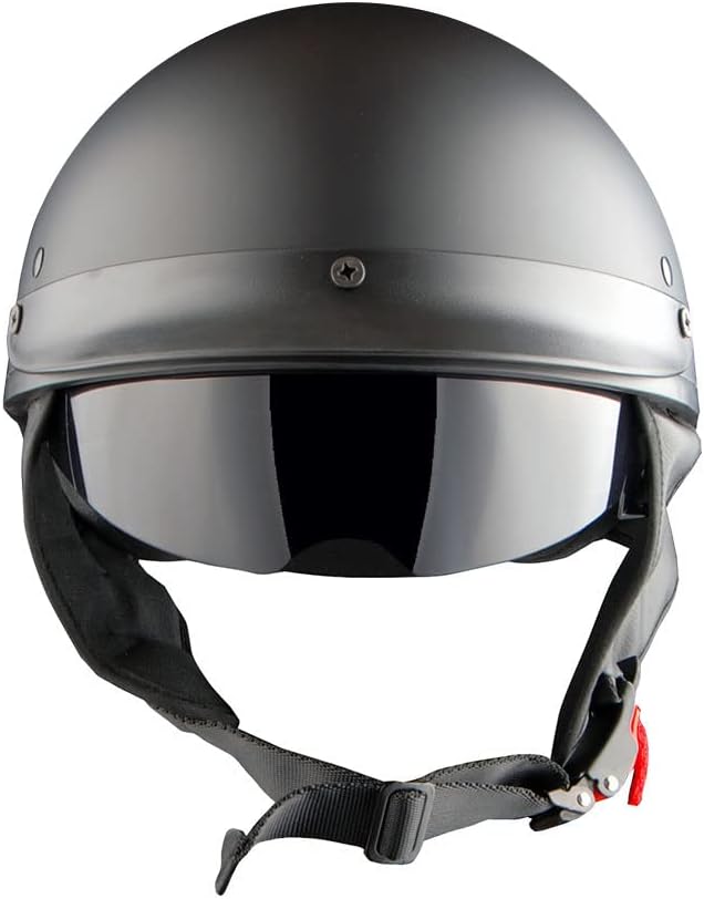 1Storm Motorcycle Half Face Helmet Mopeds Scooter Pilot with Retractable Inner Smoked Visor