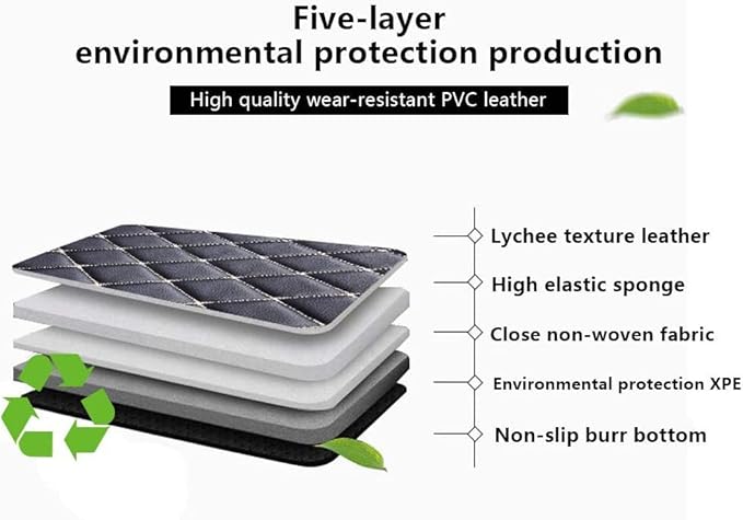 Custom Fit Car Floor Mats - Full Coverage Automotive Leather Floor Liners for Most Vehicles by MingyunSM (Beige)