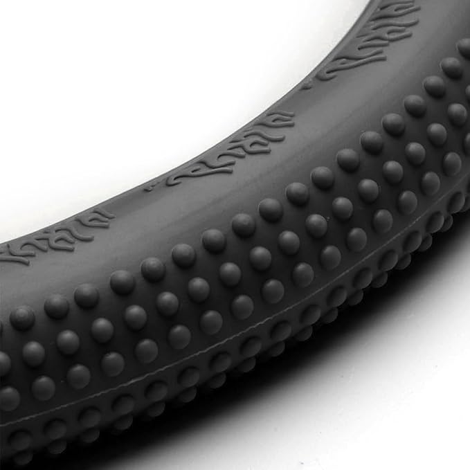 Steering Wheel Cover, Car Silicone Steering Wheel Protector, Anti-Slip Soft Odorless Wheel Covers, Universal 14-15 Inch Steering Wheel, Automotive Interior Accessories (Black)