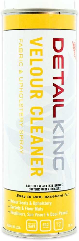 Detail King Automotive Velour Upholstery Cleaner (6 Pack) - Versatile Aerosol Spray - Fabric & Carpet