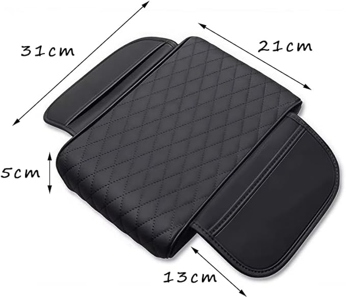 Car Armrest Cushion for Mazda CX-30 2019–2025 2026 DM,Multifunctional Car Armrest Heightening Pad,Car Center Console Cover,Waterproof Nappa Leather Arm Rest Protector,Black