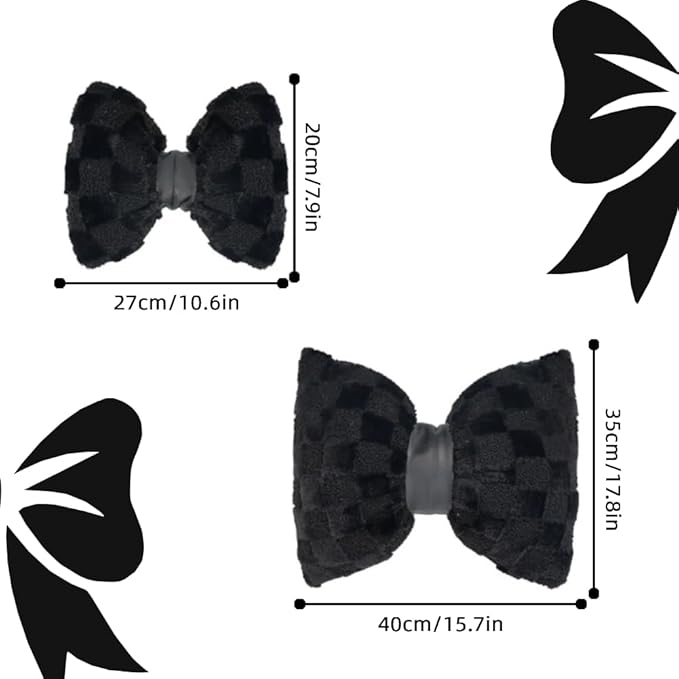 4 Pack Car Neck Pillow and Lumbar Support Cushion Plush Butterfly Knot Headrest Pillow Comfortable Waist Support Cute Car Interior Decor