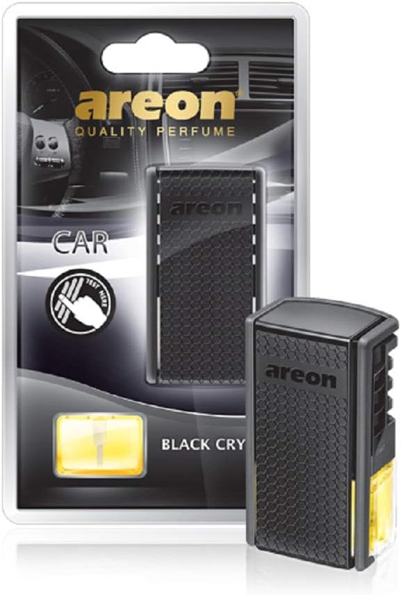 AREON ACB02 Car Freshener Vent Clip Luxury and Elegant 0.27 oz Car Air Freshener Perfume, Black Crystal Scent (Pack of 3)