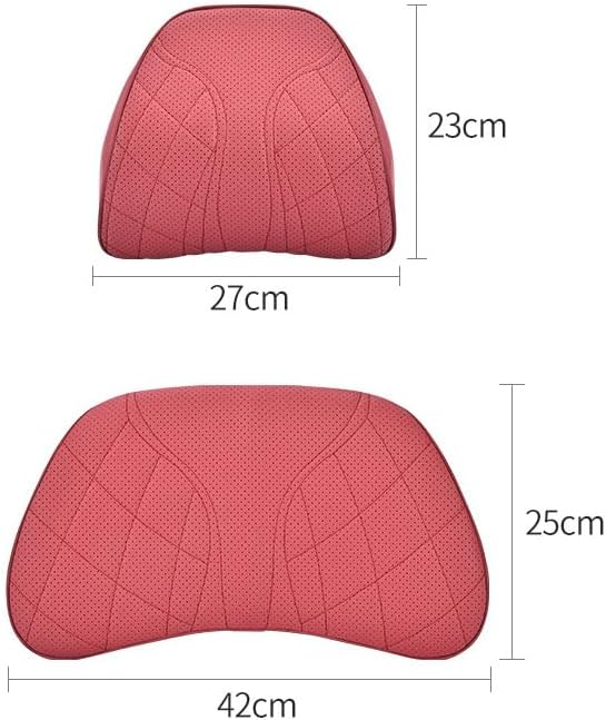 for Chevy Silverado 2007 2008 2009 2010 2011 2012 2013 Leather Car Seat Headrest Lumbar Cushion, Lumbar Support Pillow for Car,for Driving Traveling Relieving Neck Fatigue,1-C Brown