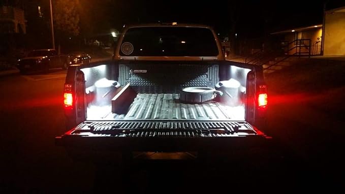 iJDMTOY Super Bright 36-LED Direct Fit LED Truck Bed Light Assemblies w/ (2) 5ft Extension Jumper Power Cord Wirings Compatible With Ford 2015-up F150, 2017-up Raptor or F250 F350 Super Duty