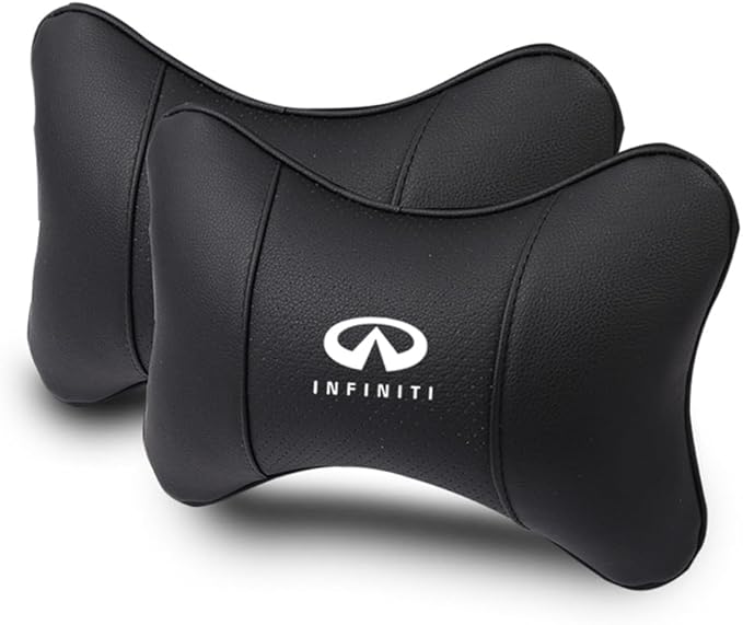 Car Seat Headrest Pillow for Infiniti Q50L/QX50/QX60/ESQ/QX30 Head Support Rest Pillow Lumbar Support Lumbar Pillow Cushion Back Cushion Back Pillow Accessories,Black-2*Headrest
