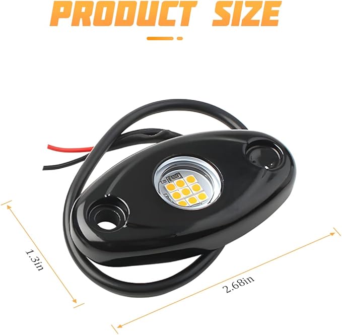 Rock Lights for Trucks, 4 Pods LED Rock Lights, IP67 Waterproof Neon Rock Lights Kits for Pickup ATV Off Road SUV, High Brightness Multifunction Underglow Lighting Glow Trail Rig Lamp (White)