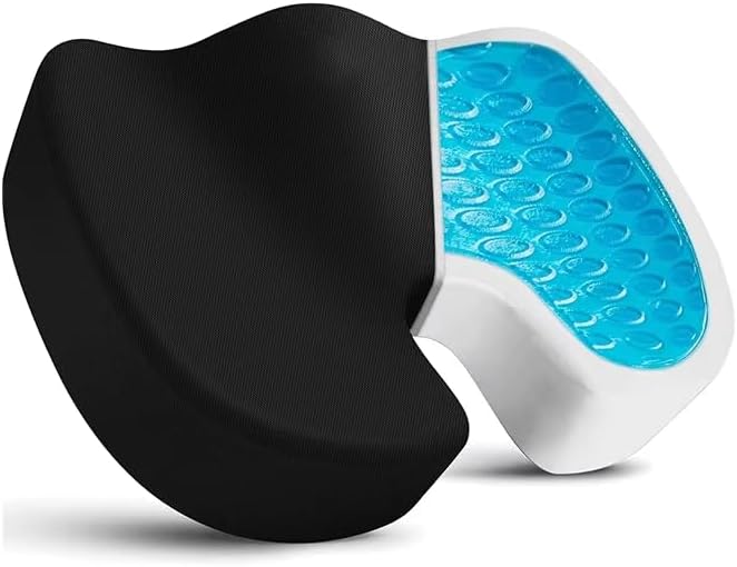 Seat Cushion – Memory Foam, Non-Slip Orthopedic Coccyx Support Pad for Office Chairs, Car Seats & Home, Ergonomic Tailbone, Sciatica & Lower Back Pain Relief